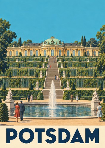 Potsdam vintage retro poster - retro, i